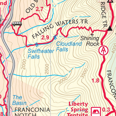 AMC White Mountains Trail Map 4: Moosilauke-Kinsman Ridge Preview 3