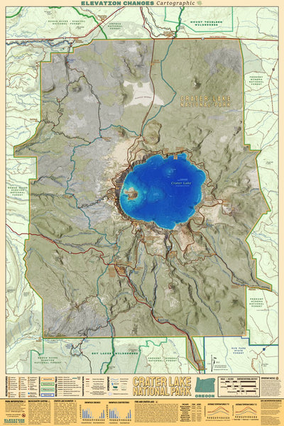 Crater Lake National Park - Visitor Map Preview 1