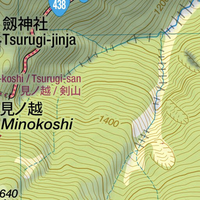 Tsurugi-san 剣山 Hiking Map (Shikoku, Japan) 1:20,000 Preview 2