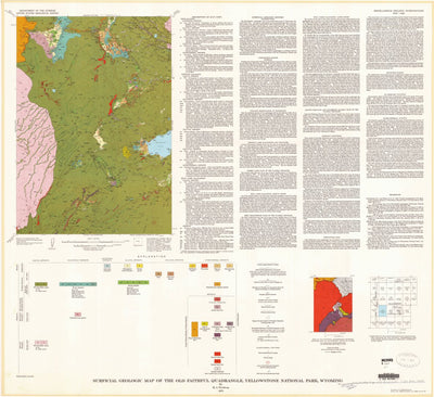Surficial geologic map of the Old Faithful quadrangle, Yellowstone National Park, Wyoming Preview 1