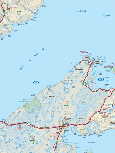 NLNL62 Cook's Harbour Newfoundland and Labrador Topo Map by