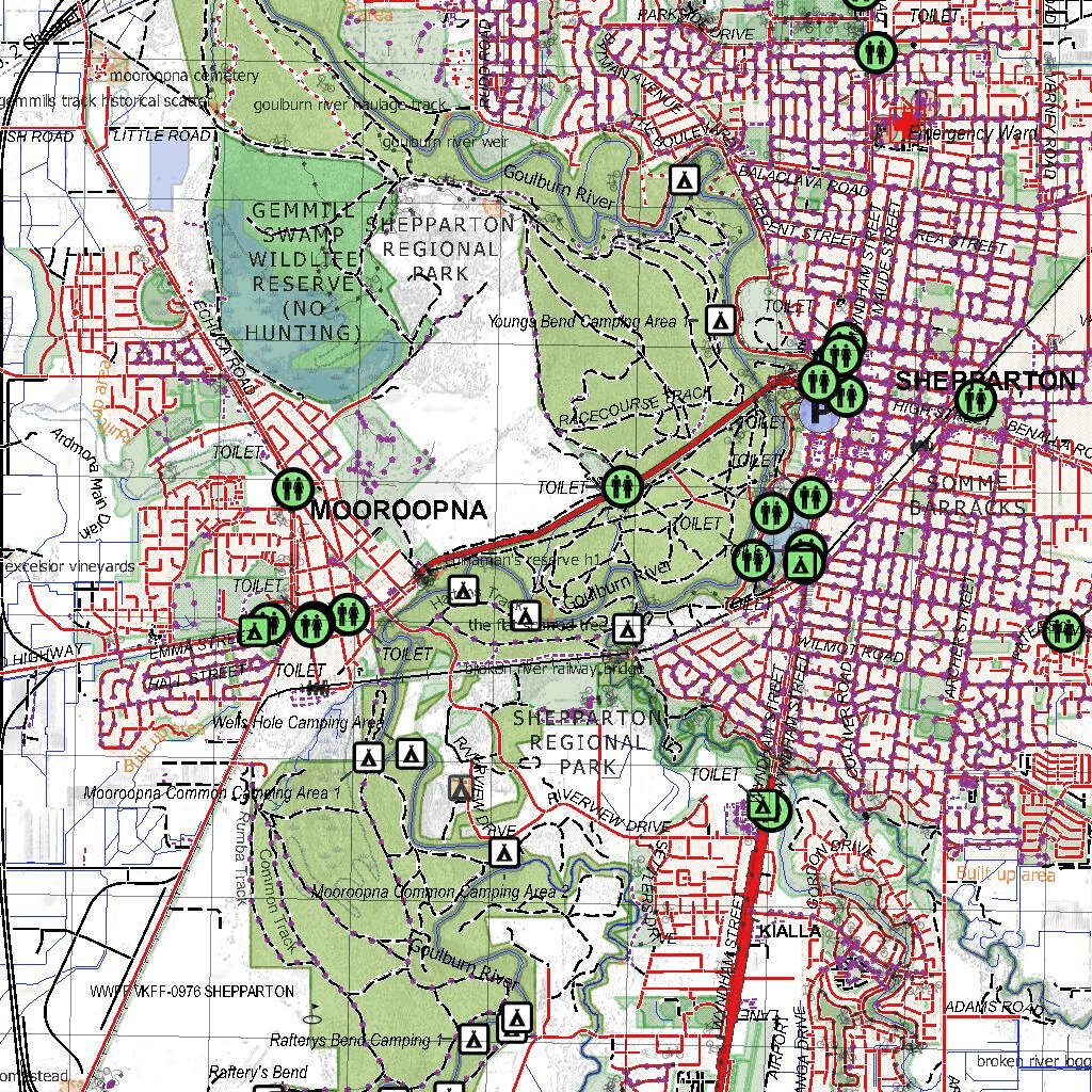 Dookie Map Getlost Map 7925-8025 SHEPPARTON-DOOKIE Victoria Topographic Map V16b 1 ...