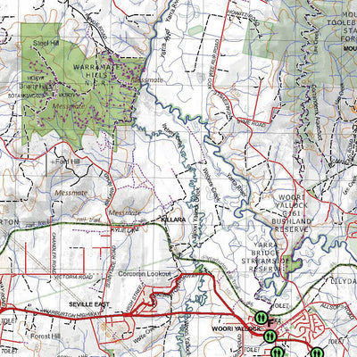 Getlost Map 7922-8022 RINGWOOD-HEALSVILLE Victoria Topographic Map V16b 1:75,000 Preview 2