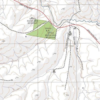 Getlost Map 8423-4 OMEO Victoria Topographic Map V16b 1:25,000 Preview 2