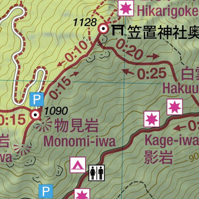 Kasagi-yama 笠置山 Hiking Map (Chubu, Japan) 1:20,000 Preview 2