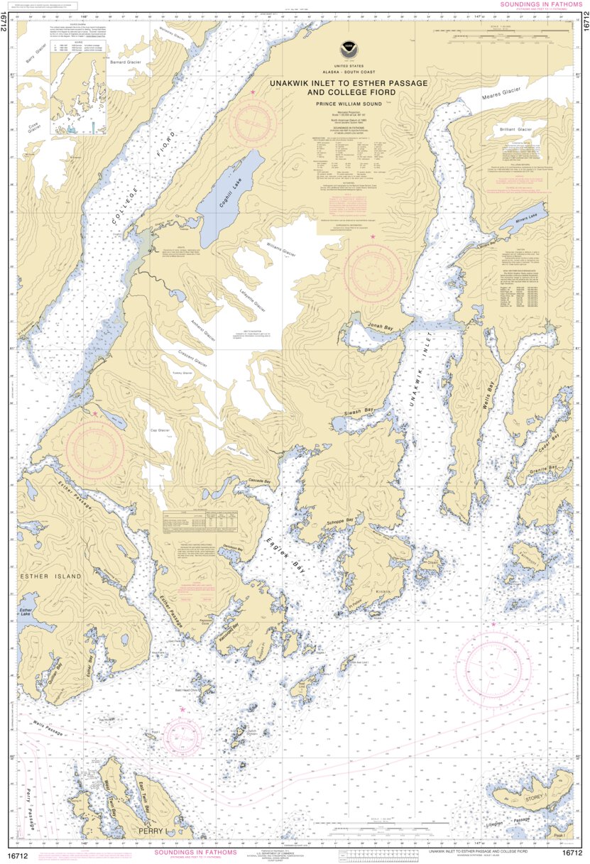 Unakwik Inlet To Esther Passage And College Fiord Map by National ...