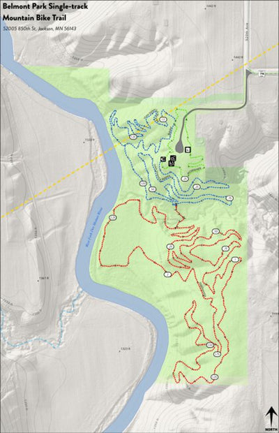 Belmont Park Single Track Map - Jackson, MN Preview 1