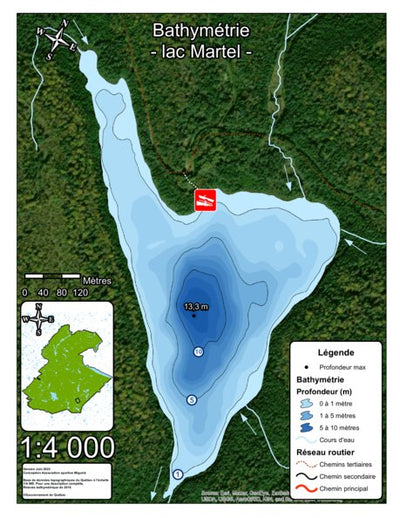 Bathymétrie lac Martel - zec Rivière-Blanche Preview 1