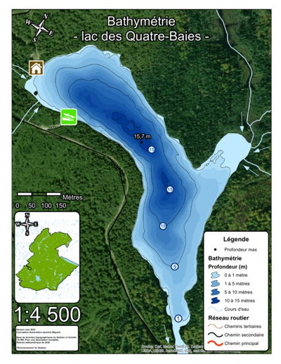 Bathymétrie lac des Quatre-Baies - zec Rivière-Blanche Preview 1