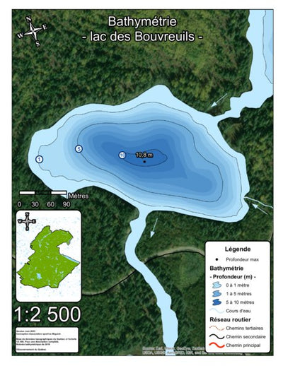 Bathymétrie lac des Bouvreuils - zec Rivière-Blanche Preview 1