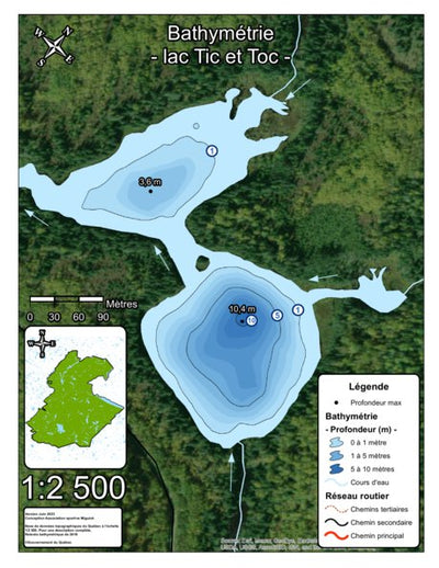 Bathymétrie des lacs Tic et Toc - zec Rivière-Blanche Preview 1