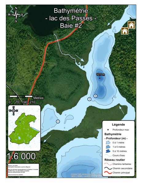 Bathymétrie lac des Passes - Baie #2 - zec Rivière-Blanche Preview 1