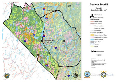 Zone 21 - Secteur Tourilli Reserve Faunique des Laurentides Carte Preview 1