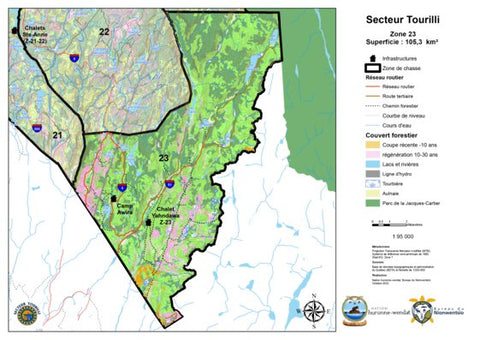 Zone 23 - Secteur Tourilli Reserve Faunique des Laurentides Carte Preview 1