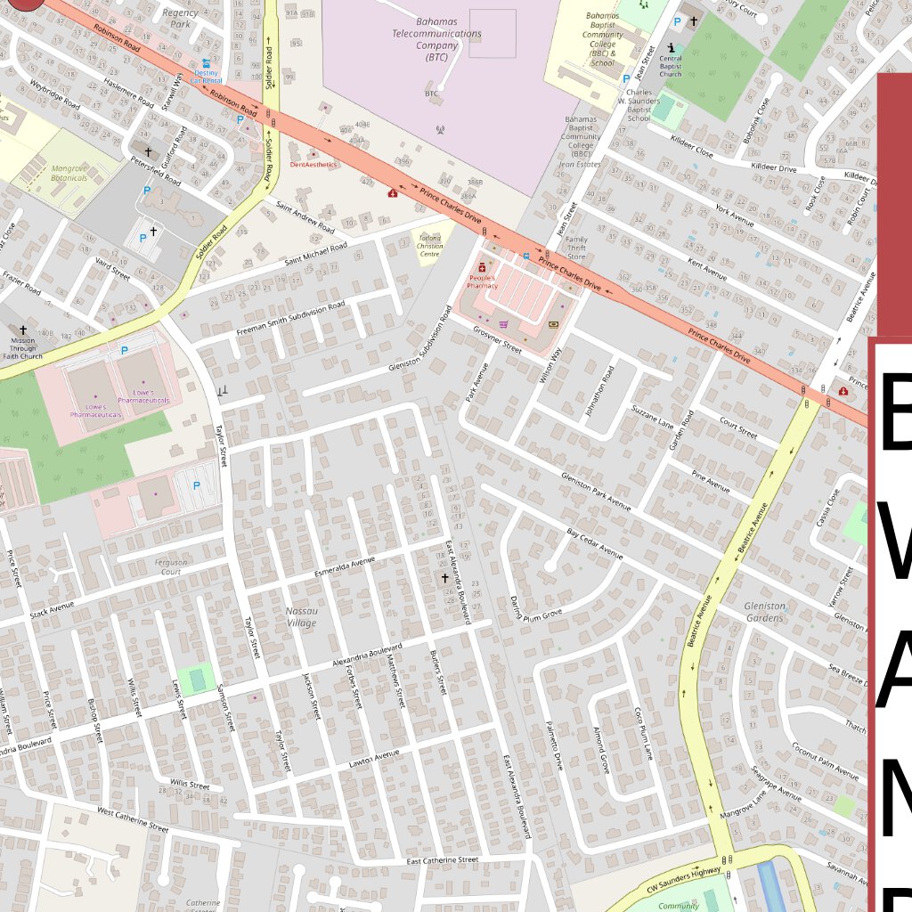 Route 3 Map New Providence, Bahamas - Bus Route 3 Map by Bahama Atlas | Avenza Maps