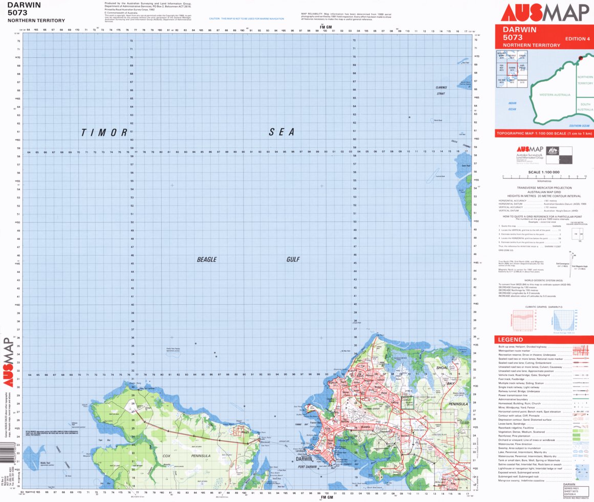 Darwin (5073) Map by Geoscience Australia | Avenza Maps