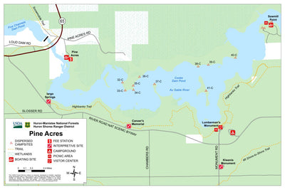 Huron-Manistee National Forest - Pine Acres Boat Landing and Vicinity Preview 1