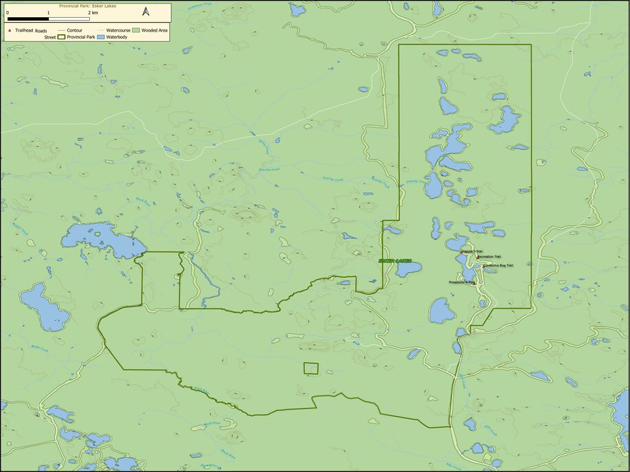 Ontario Provincial Park: Esker Lakes Map by Xavier Maps | Avenza Maps