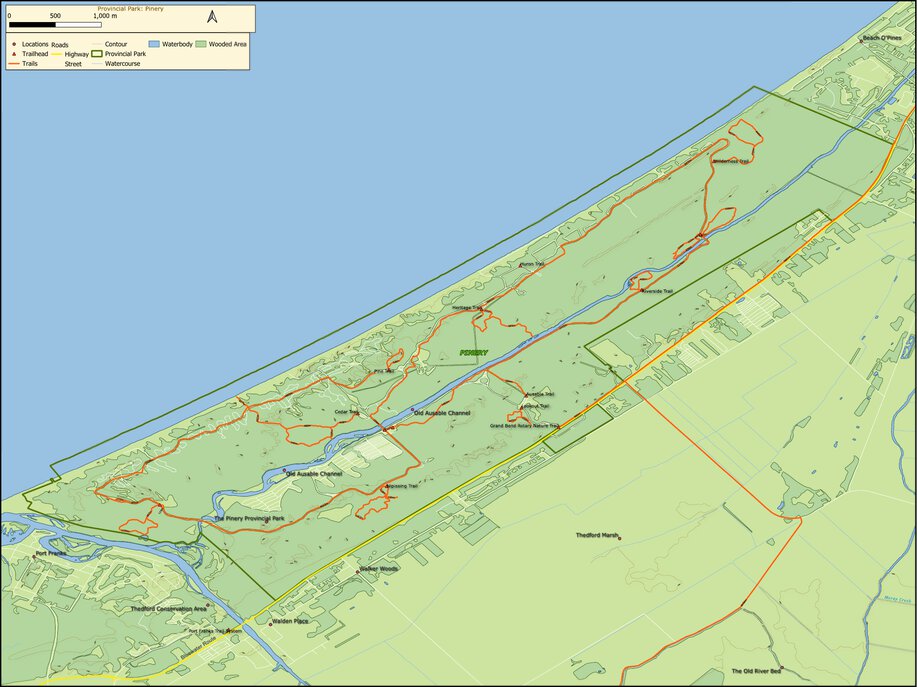 Ontario Provincial Park: Pinery Map by Xavier Maps | Avenza Maps