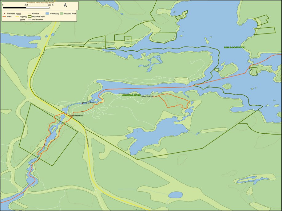 Ontario Provincial Park: Rushing River Map by Xavier Maps | Avenza Maps