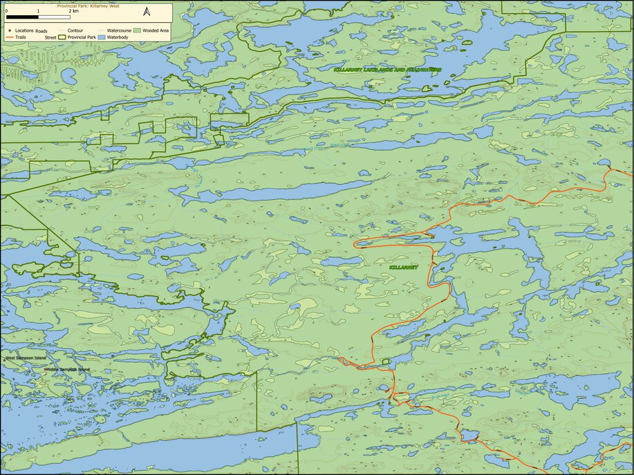 Ontario Provincial Park: Killarney West Map by Xavier Maps | Avenza Maps