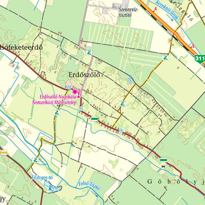 Tápió-Hajta vidék turista-, biciklis térkép - Tápió-Hajta river region tourist, biking map Preview 2