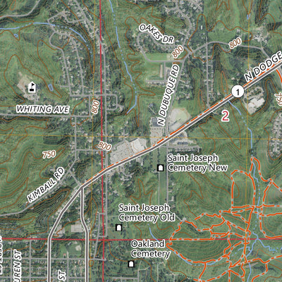 Iowa City West, Iowa, 1:24000 scale satelite topographical map Preview 3