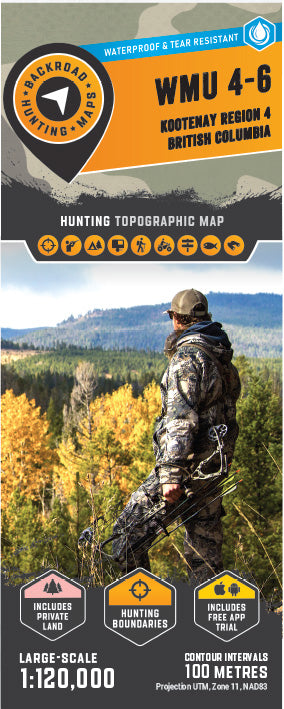 WMU 4-6 Kootenay Region - Hunting Topo BC Preview 1