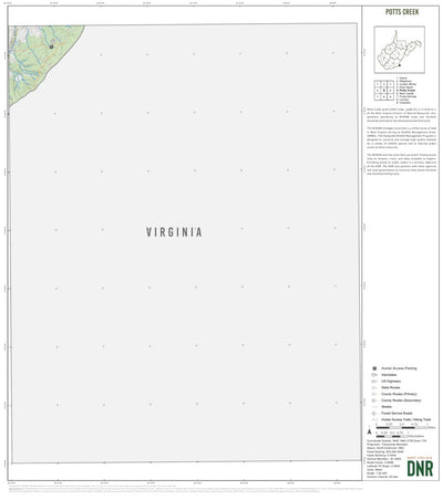 Potts Creek Quad Topo - WVDNR Preview 1