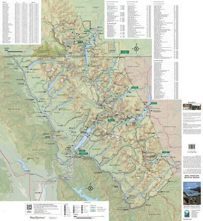 Glacier National Park Hiking Trails Map Preview 1