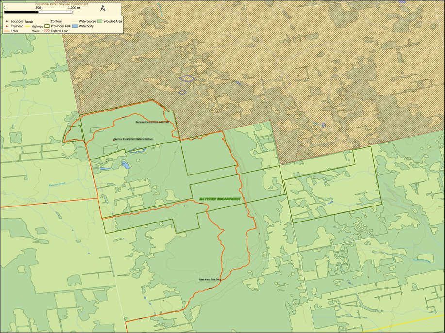 Ontario Nature Reserve: Bayview Escarpment Map by Xavier Maps | Avenza Maps