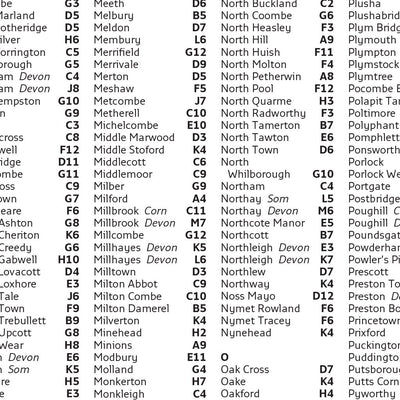 Colins Devon Map Index Preview 3
