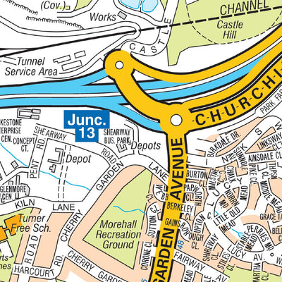 Folkestone A-Z street map Preview 2