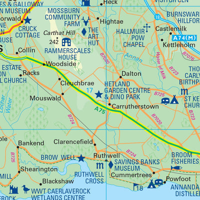 Collins Dumfries and Galloway Map - East Preview 2