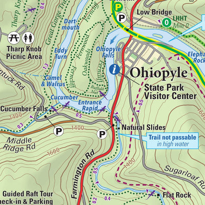 Ohiopyle State Park Purple Lizard Map, PA Preview 3
