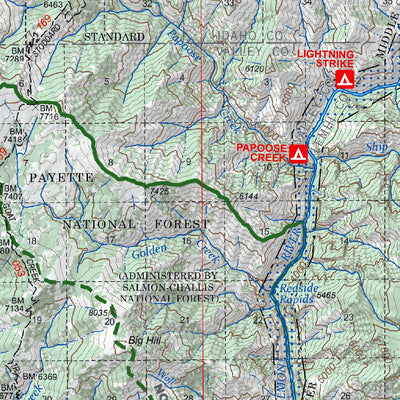Frank Church-RONR Wilderness North Half Map Payette, Salmon-Challis, Bitterroot, Nez Perce NFs 2023 Preview 3