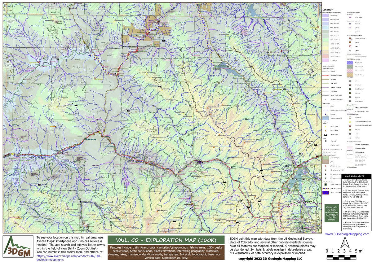 Central-Northern CO - 4 Map Bundle: Vail, Leadville, Bailey and Denver ...