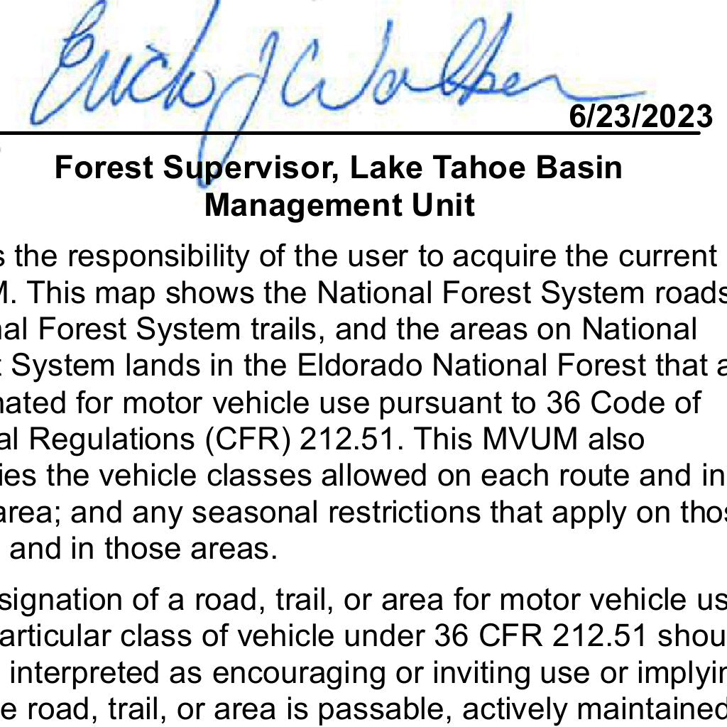 Lake Tahoe Basin MVUM (north) Map by US Forest Service R5 | Avenza Maps