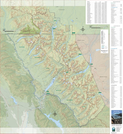 Glacier National Park Hiking Trails Map Preview 1