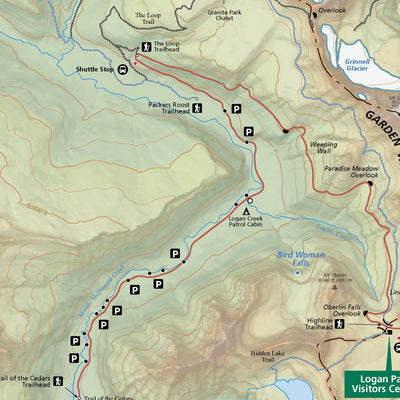 Glacier National Park Hiking Trails Map Preview 2