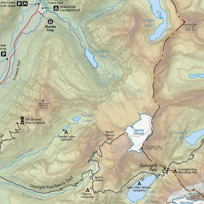 Glacier National Park Hiking Trails Map Preview 3
