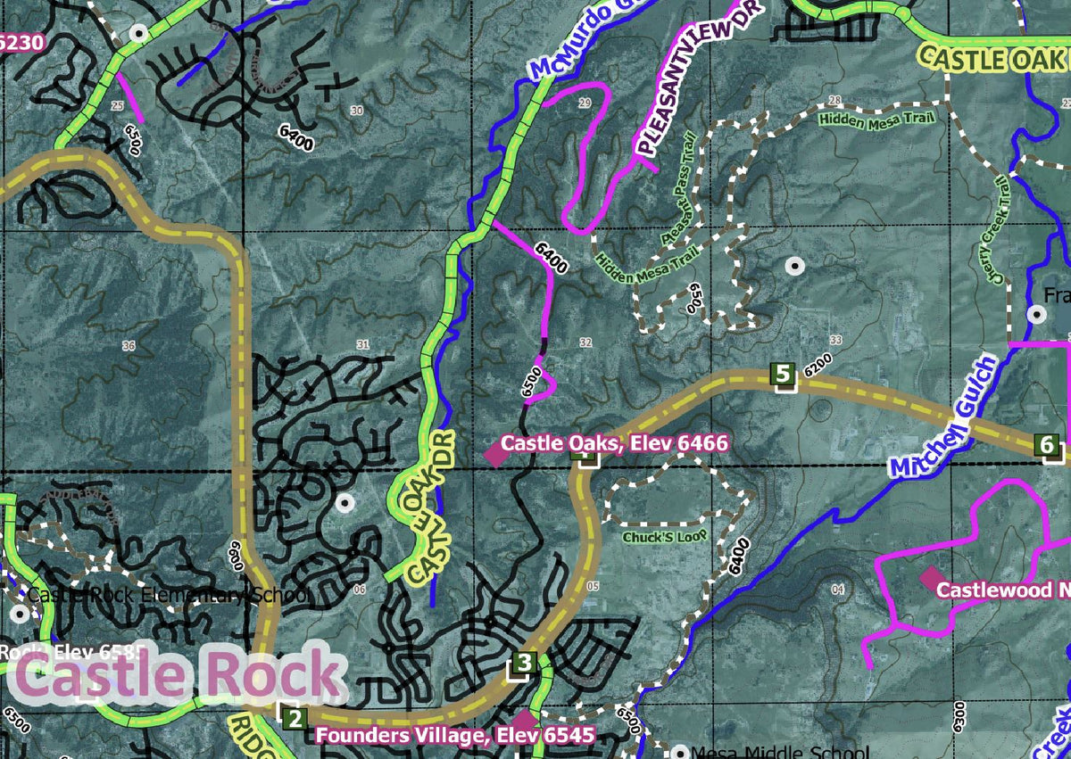 Castle Rock Exploration Map for Sightseeing by 3D Geologic Mapping LLC ...