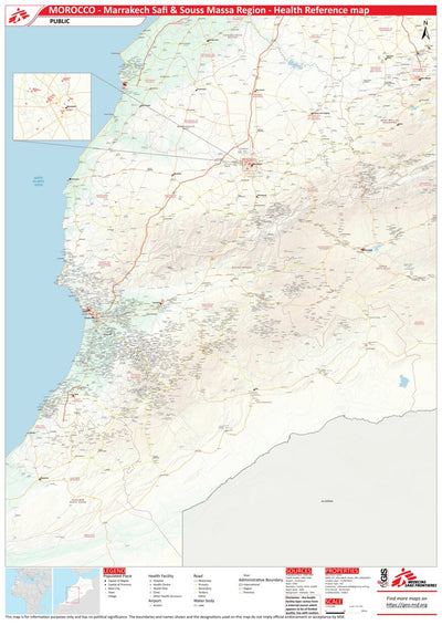 Morocco - Marrakech Safi & Souss Massa Region - Health Reference Map Preview 1