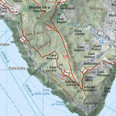 Cinque Terre hiking map 1:25000 n.721 Preview 2