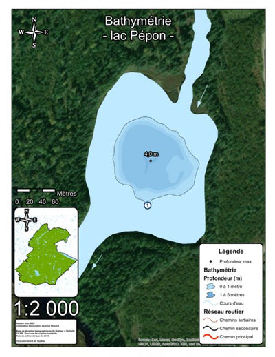 Bathymétrie lac Pépon - zec de la Rivière-Blanche Preview 1