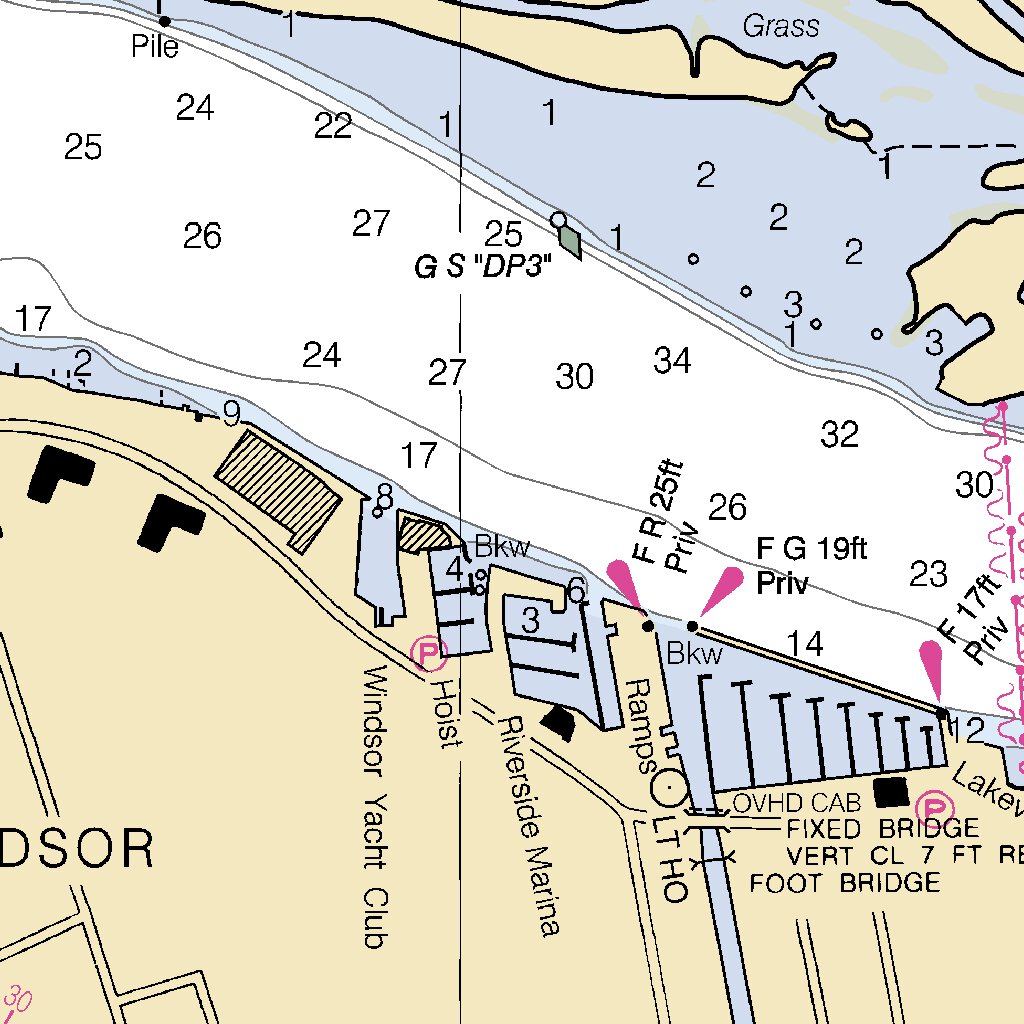 Detroit River (13) Map by National Oceanographic & Atmospheric ...