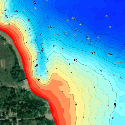 Дністровське водосховище (ГЕС-Пижівка). Карта глибин. Preview 3