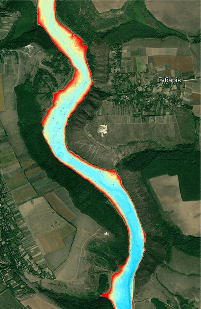 09. Дністровське водосховище (р. Ушиця, с. Губарів). Карта глибин Preview 1