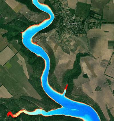 08. Дністровське водосховище (р. Ушиця, с. Вахнівці). Карта глибин Preview 1