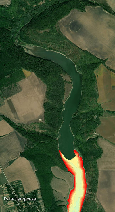 10. Дністровське водосховище (р. Ушиця, с Гута-Чугорська). Карта глибин Preview 1